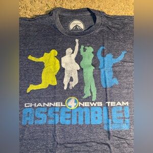 Paramount TV Anchorman Adult Size Medium Channel 4 Movie Burgandy Logo Shirt